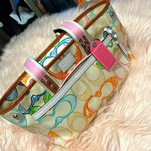 Coach multi color handbag